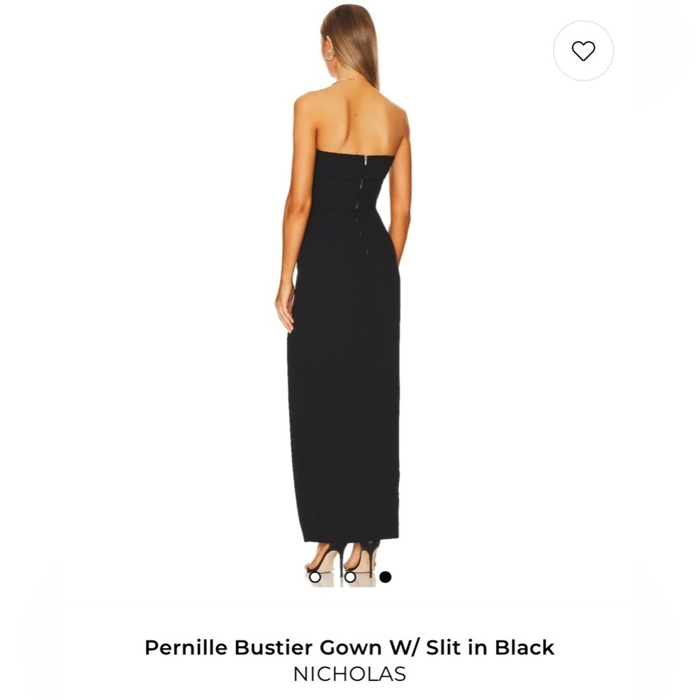 NICHOLAS Strapless Pernille Bustier Gown W/ Slit in Black size 8 NWT - Picture 3 of 11
